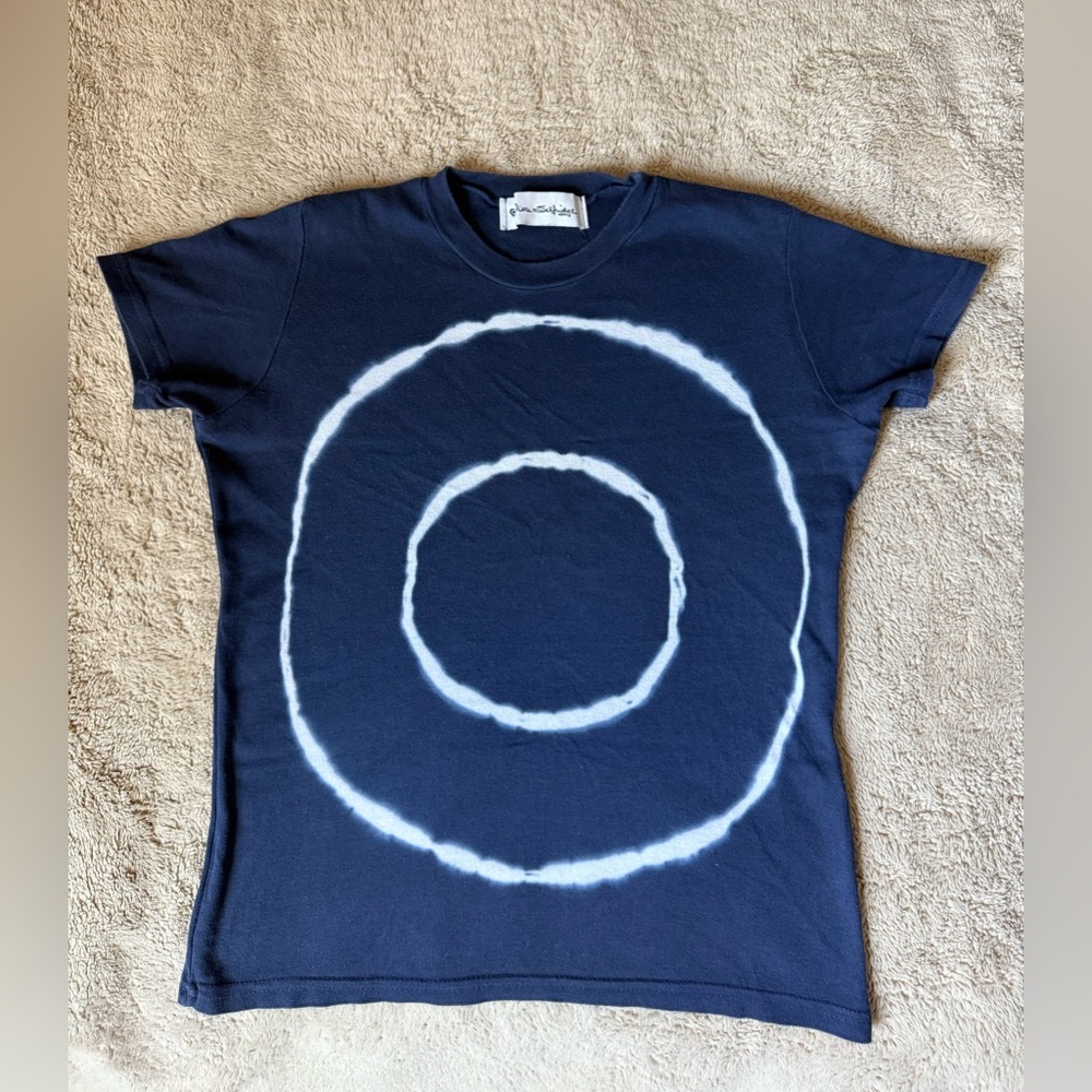 Miss Selfridge Navy and White Tie-Dye Tee